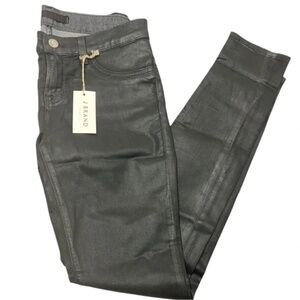 J BRAND Jeans Leggings 27 BLACK Sheen Coated Skinny Stretchy Comfort Low Rise